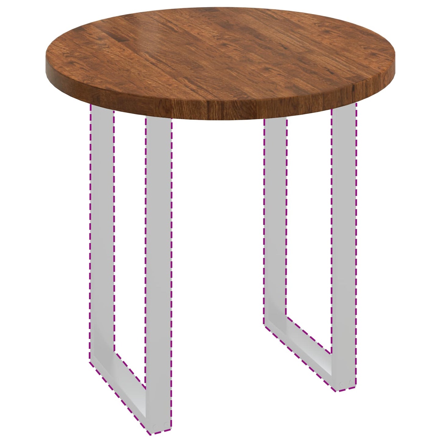 Table Top Light Brown Ø 80 x 4 cm Solid Oak Wood