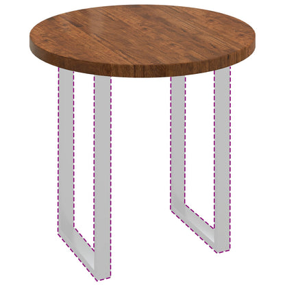 Table Top Light Brown Ø 80 x 4 cm Solid Oak Wood