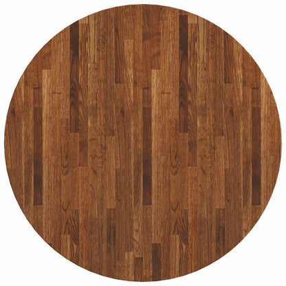 Table Top Light Brown Ø 80 x 4 cm Solid Oak Wood