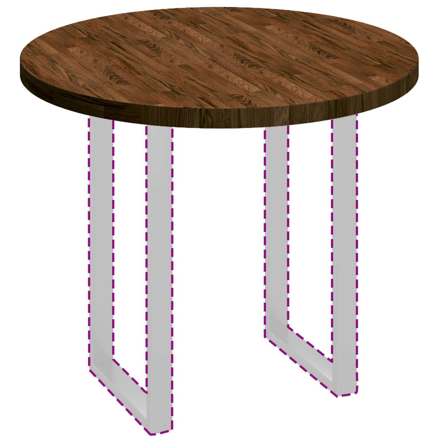 Table Top Light Brown Ø 90 x 4 cm Solid Oak Wood