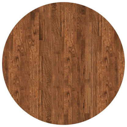 Table Top Light Brown Ø 90 x 4 cm Solid Oak Wood