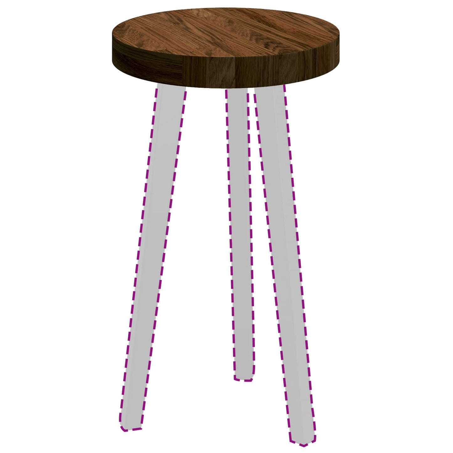 Table Top Dark Brown Ø 30 x 4 cm Solid Oak Wood