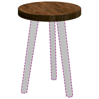 Table Top Dark Brown Ø 40 x 4 cm Solid Oak Wood