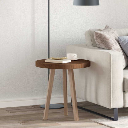 Table Top Dark Brown Ø 50 x 4 cm Solid Oak Wood