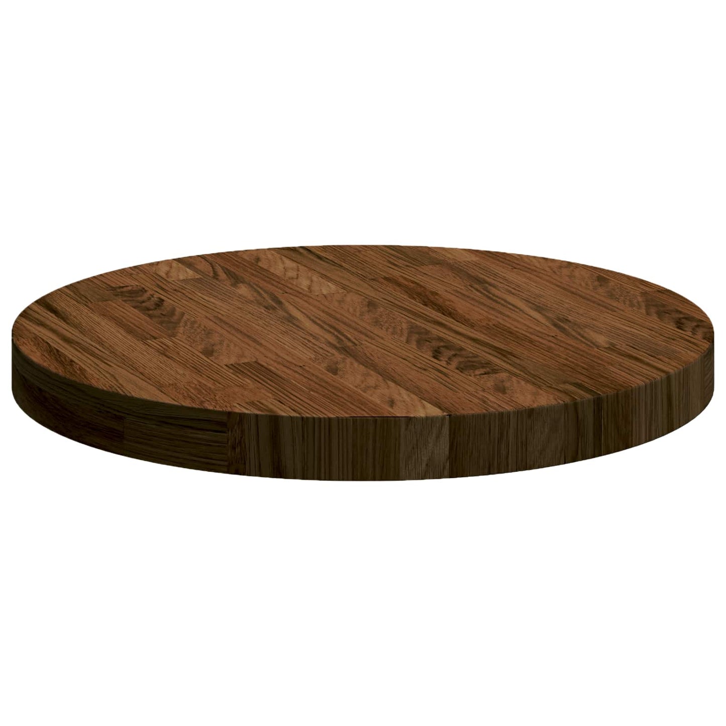 Table Top Dark Brown Ø 50 x 4 cm Solid Oak Wood