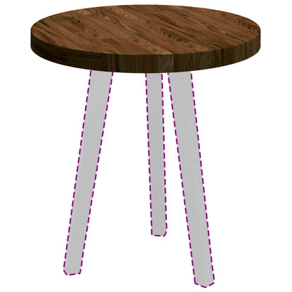Table Top Dark Brown Ø 50 x 4 cm Solid Oak Wood