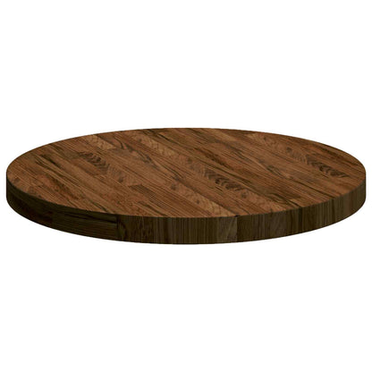 Table Top Dark Brown Ø 60 x 4 cm Solid Oak Wood
