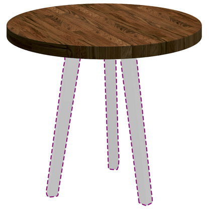 Table Top Dark Brown Ø 60 x 4 cm Solid Oak Wood