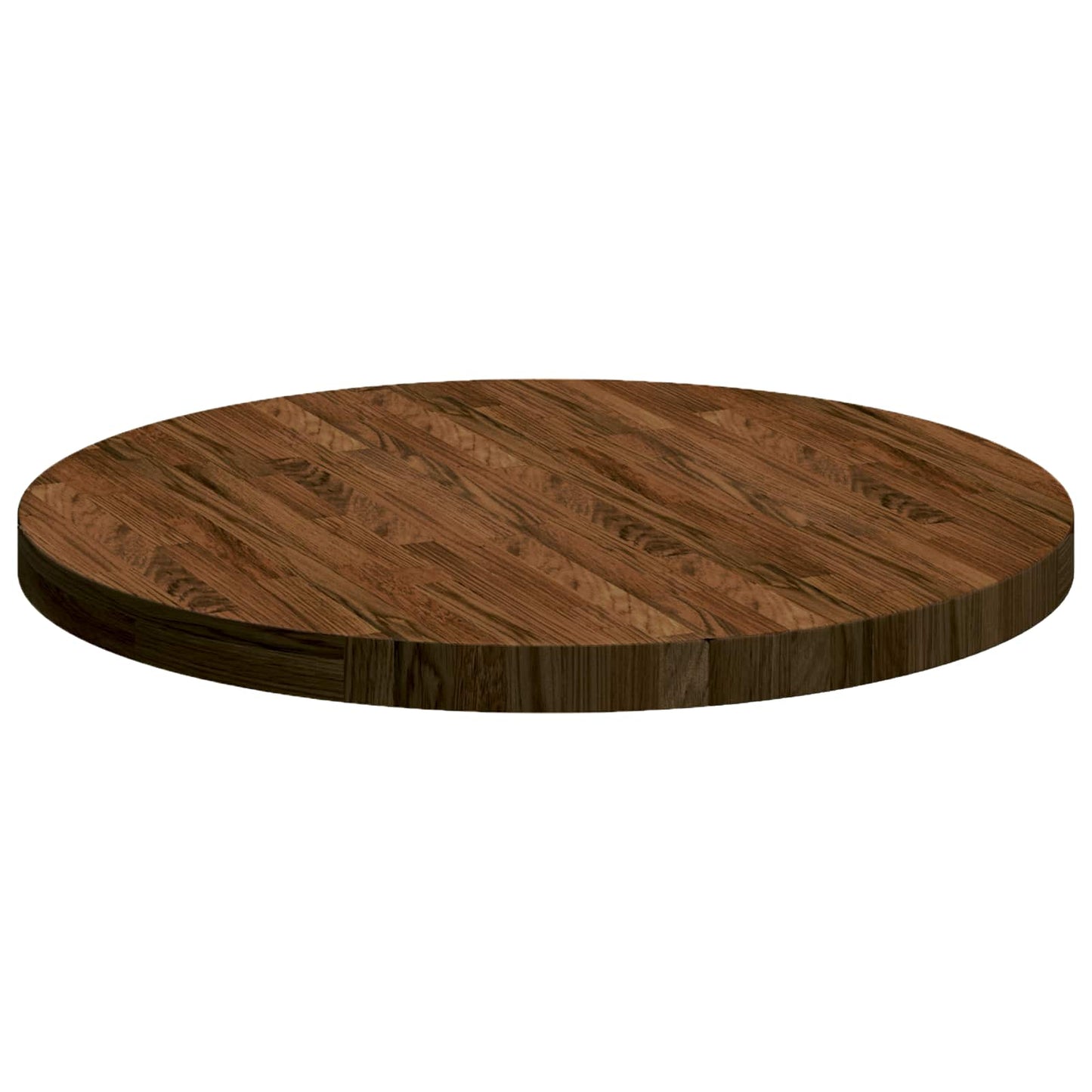Table Top Dark Brown Ø 70 x 4 cm Solid Oak Wood