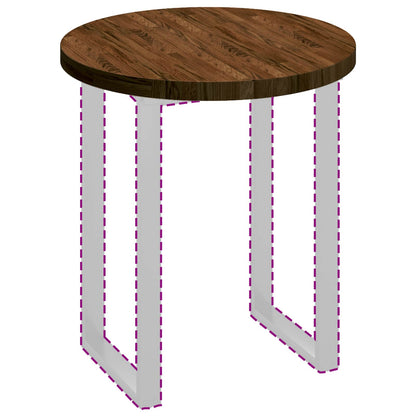 Table Top Dark Brown Ø 70 x 4 cm Solid Oak Wood