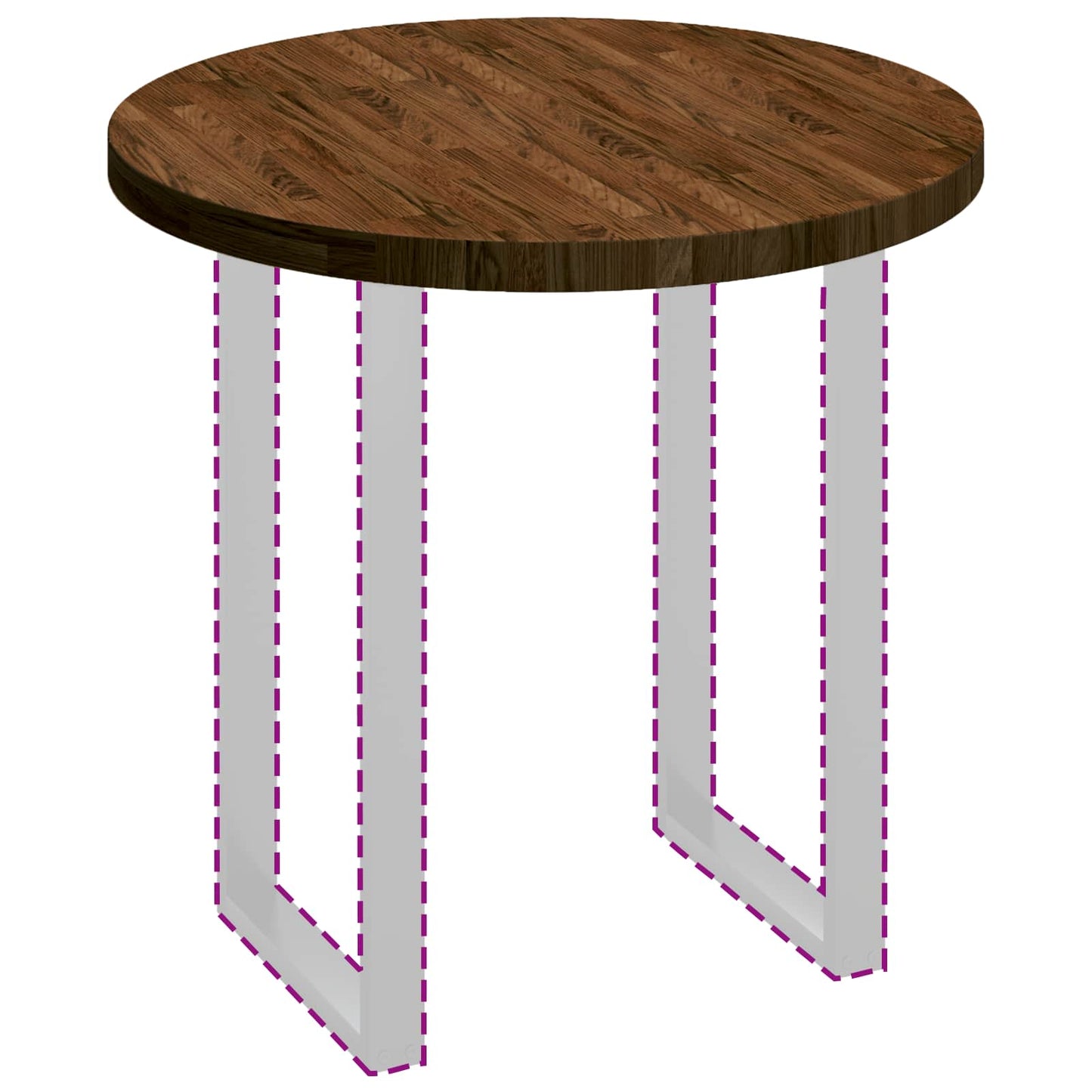 Table Top Dark Brown Ø 80 x 4 cm Solid Oak Wood