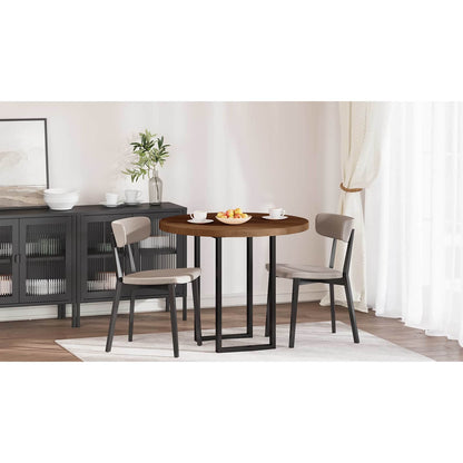 Table Top Dark Brown Ø 90 x 4 cm Solid Oak Wood
