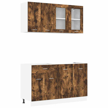 Kitchen Unit Lyon 4 pcs Smoked Oak Engineered Wood