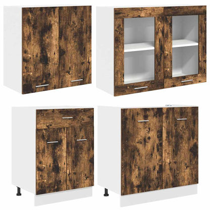 Kitchen Unit Lyon 4 pcs Smoked Oak Engineered Wood