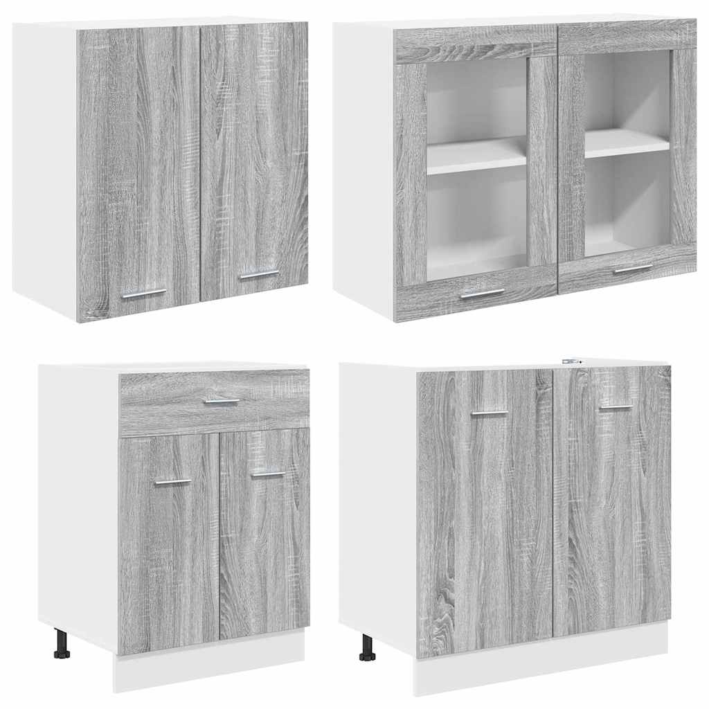 Kitchen Unit Lyon 4 pcs Grey sonoma Engineered Wood