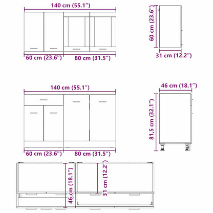 Kitchen Unit Lyon 4 pcs Grey sonoma Engineered Wood