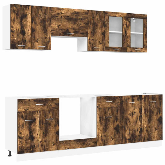 Kitchen Unit Lyon 8 pcs Smoked oak Engineered Wood