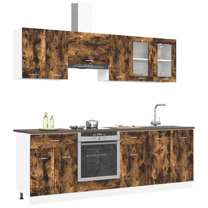 Kitchen Cabinet Set Lyon 8 pcs Smoked oak Engineered Wood