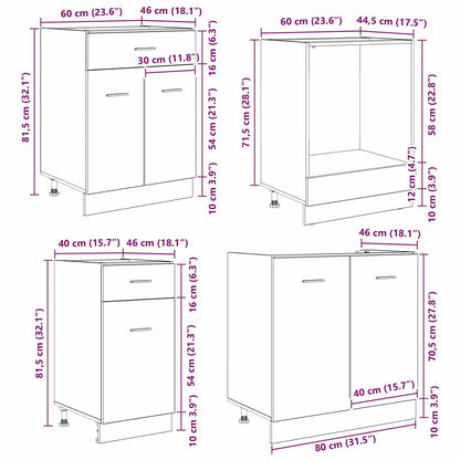 Kitchen Cabinet Set Lyon 8 pcs Smoked oak Engineered Wood