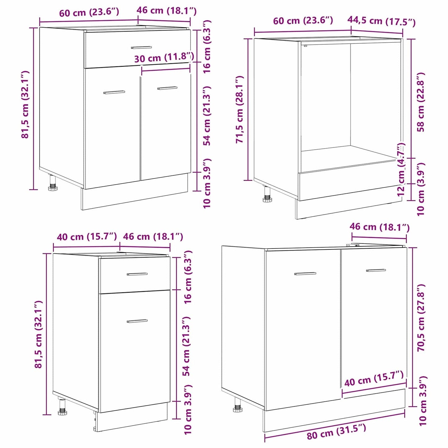 Kitchen Unit Lyon 8 pcs Smoked oak Engineered Wood