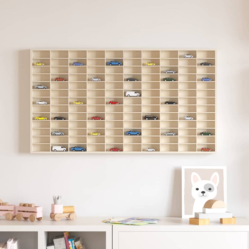 Wall Display Case Beige 98 x 4.5 x 55 cm Engineered Wood