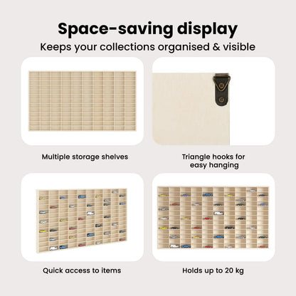 Wall Display Case Beige 98 x 4.5 x 55 cm Engineered Wood