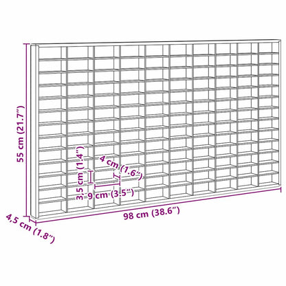 Wall Display Case Beige 98 x 4.5 x 55 cm Engineered Wood