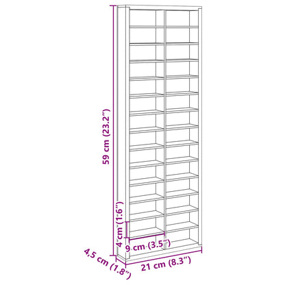 Wall Display Case Beige 21 x 4.5 x 59 cm Engineered Wood