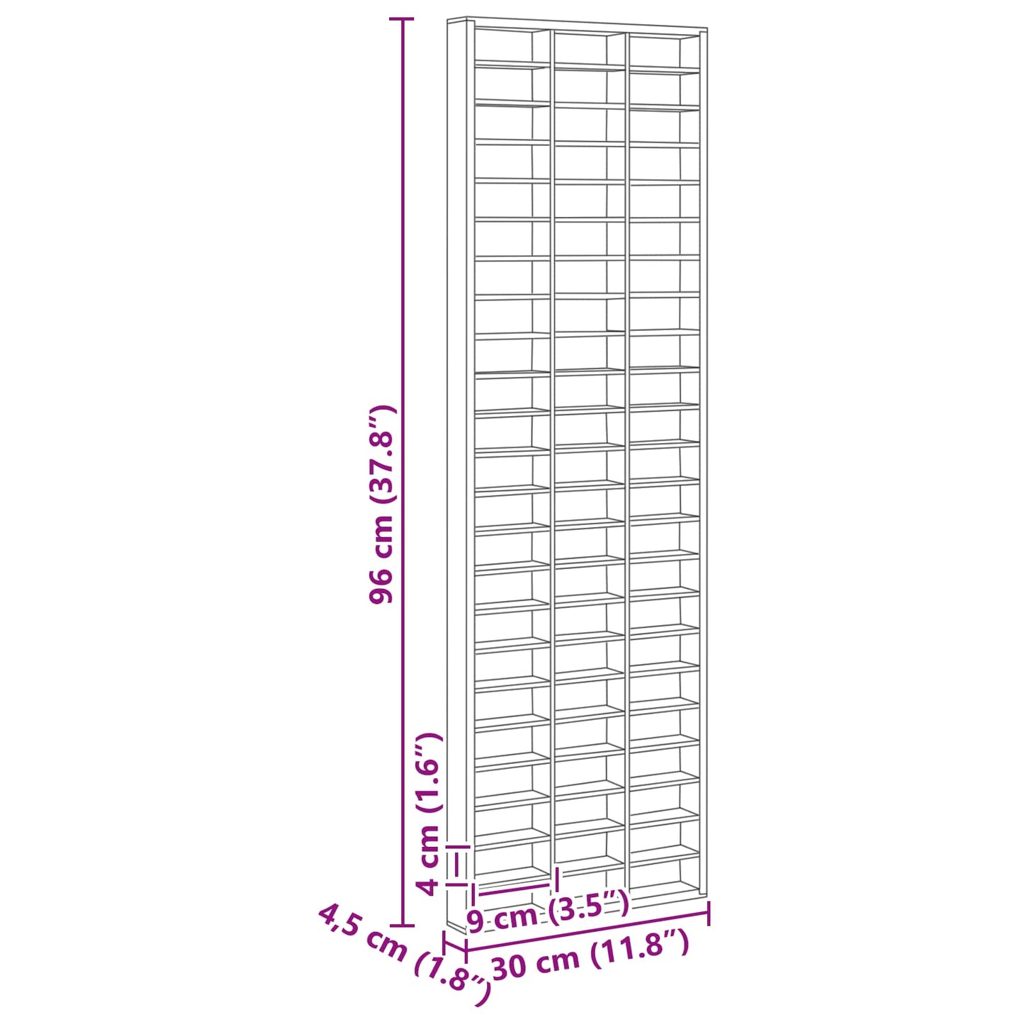 Wall Display Case Beige 30 x 4.5 x 96 cm Engineered Wood