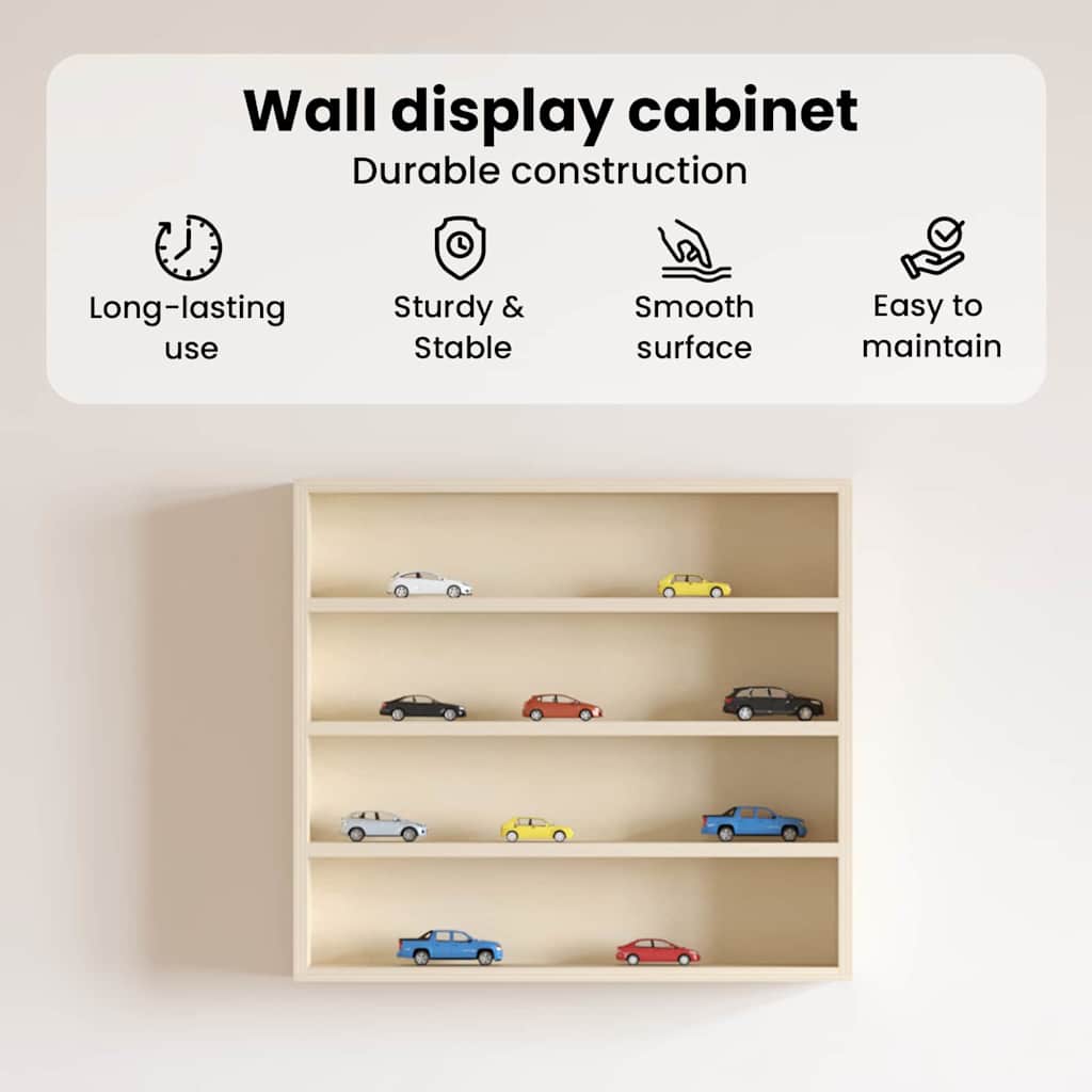 Wall Display Case Beige 40 x 8.5 x 37 cm Engineered Wood