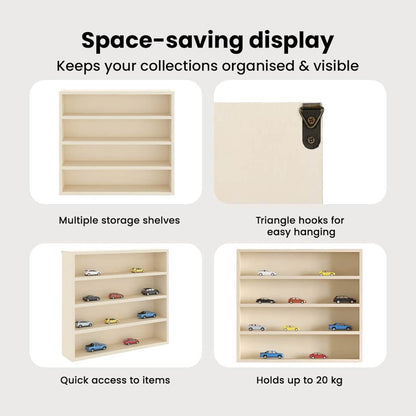 Wall Display Case Beige 40 x 8.5 x 37 cm Engineered Wood