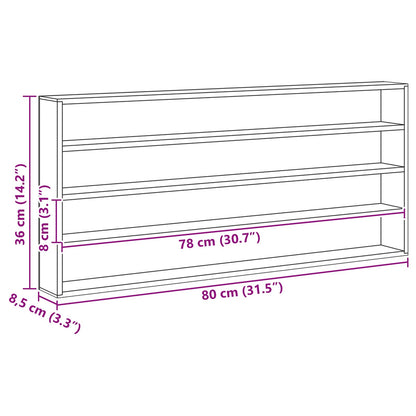 Wall Display Case Wall-Mounted Beige 80 x 8.5 x 36 cm