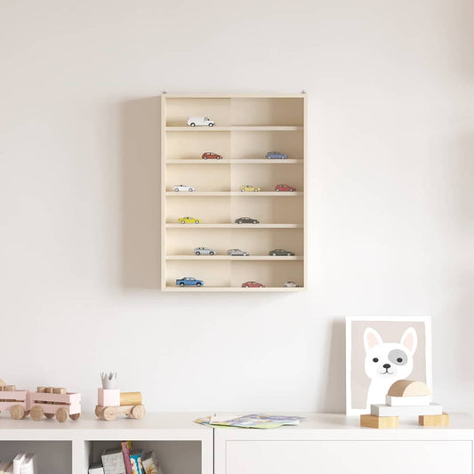 Wall Display Case with Shelf Beige 40 x 8.5 x 54 cm Plywood