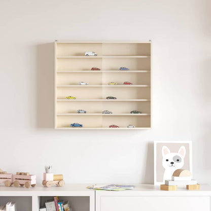Wall Display Case with Shelf Beige 60 x 8.5 x 54 cm Plywood