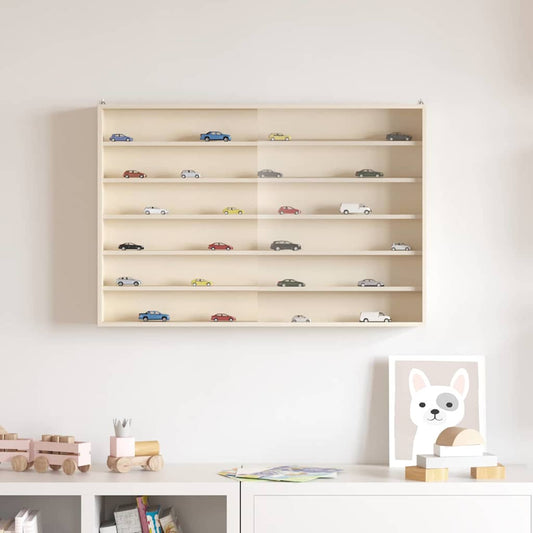Wall Display Case with Shelf Beige 80 x 8.5 x 54 cm Plywood