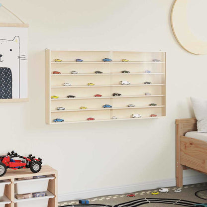 Wall Display Case with Shelf Beige 100 x 8.5 x 54 cm Plywood