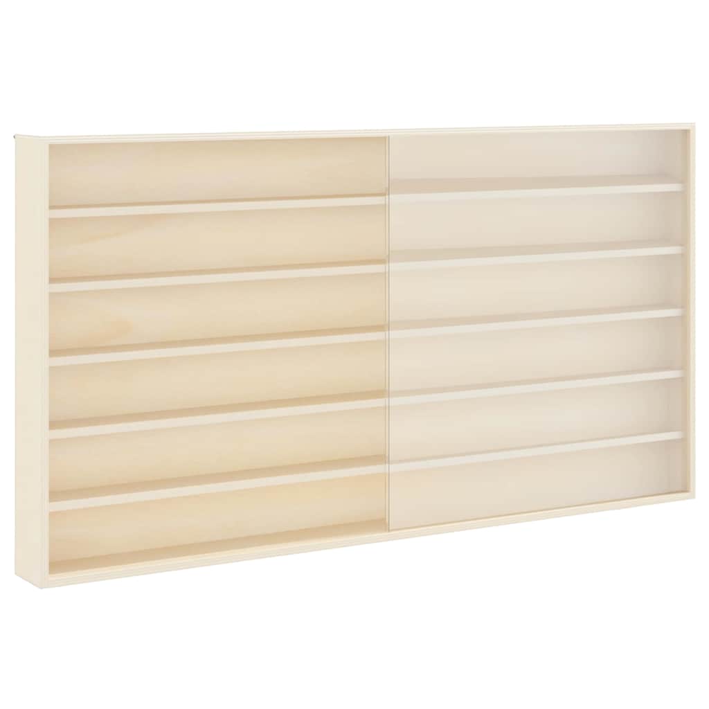 Wall Display Case with Shelf Beige 100 x 8.5 x 54 cm Plywood