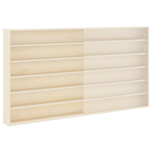 Wall Display Case with Shelf Beige 100 x 8.5 x 54 cm Plywood