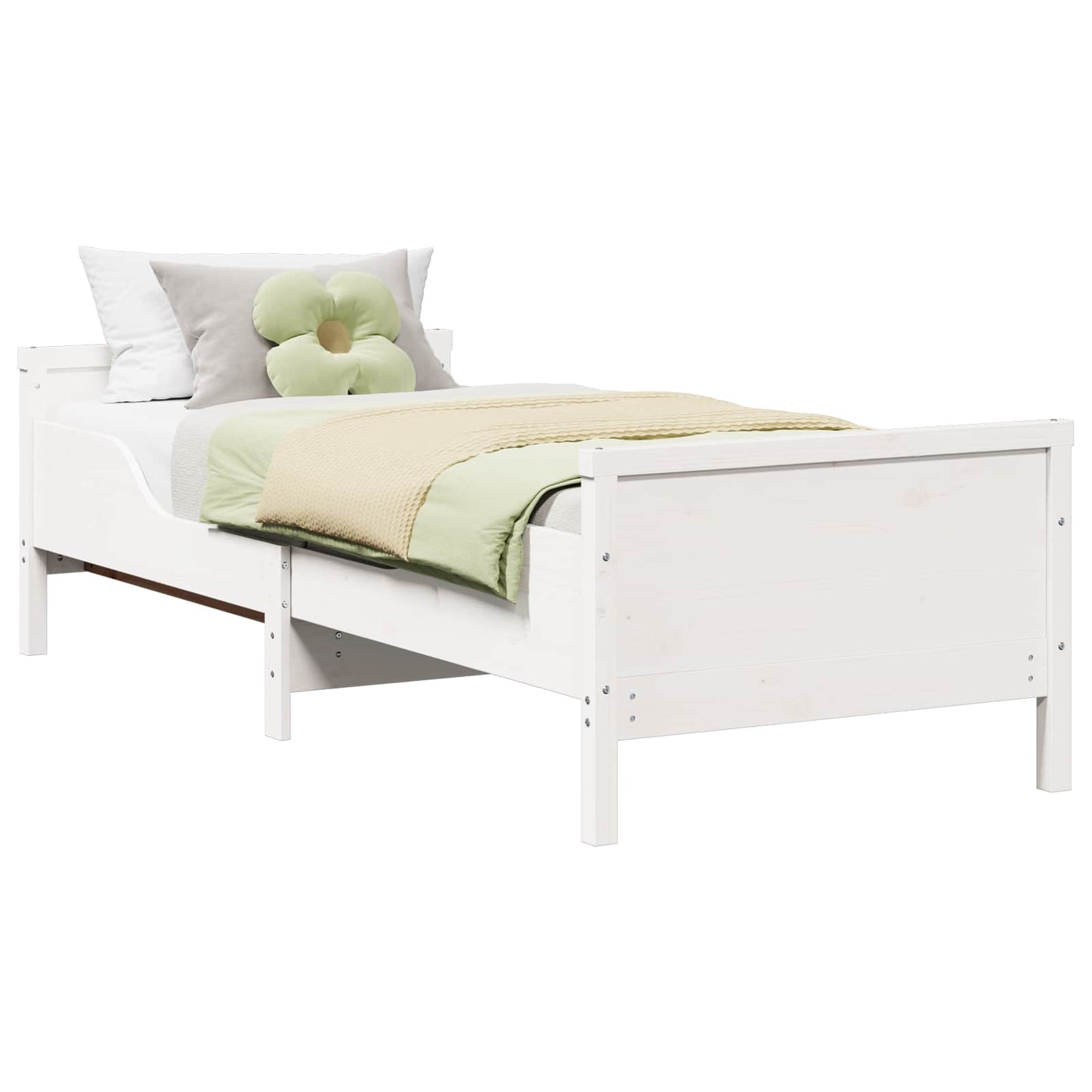 Bed Frame with Headboard White 80 x 200 cm Engineered Wood