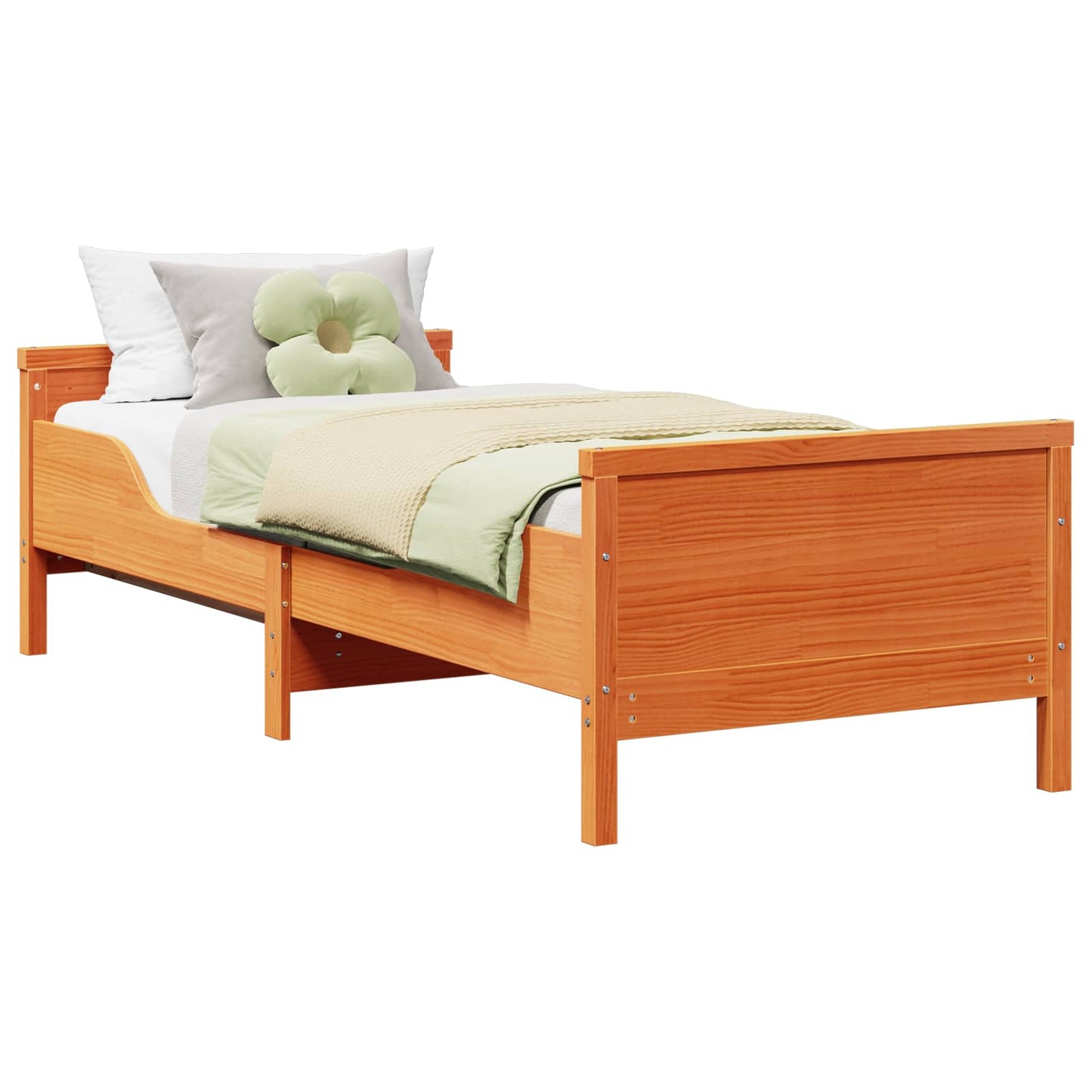 Bed Frame with Headboard Wax Brown 80 x 200 cm Engineered Wood