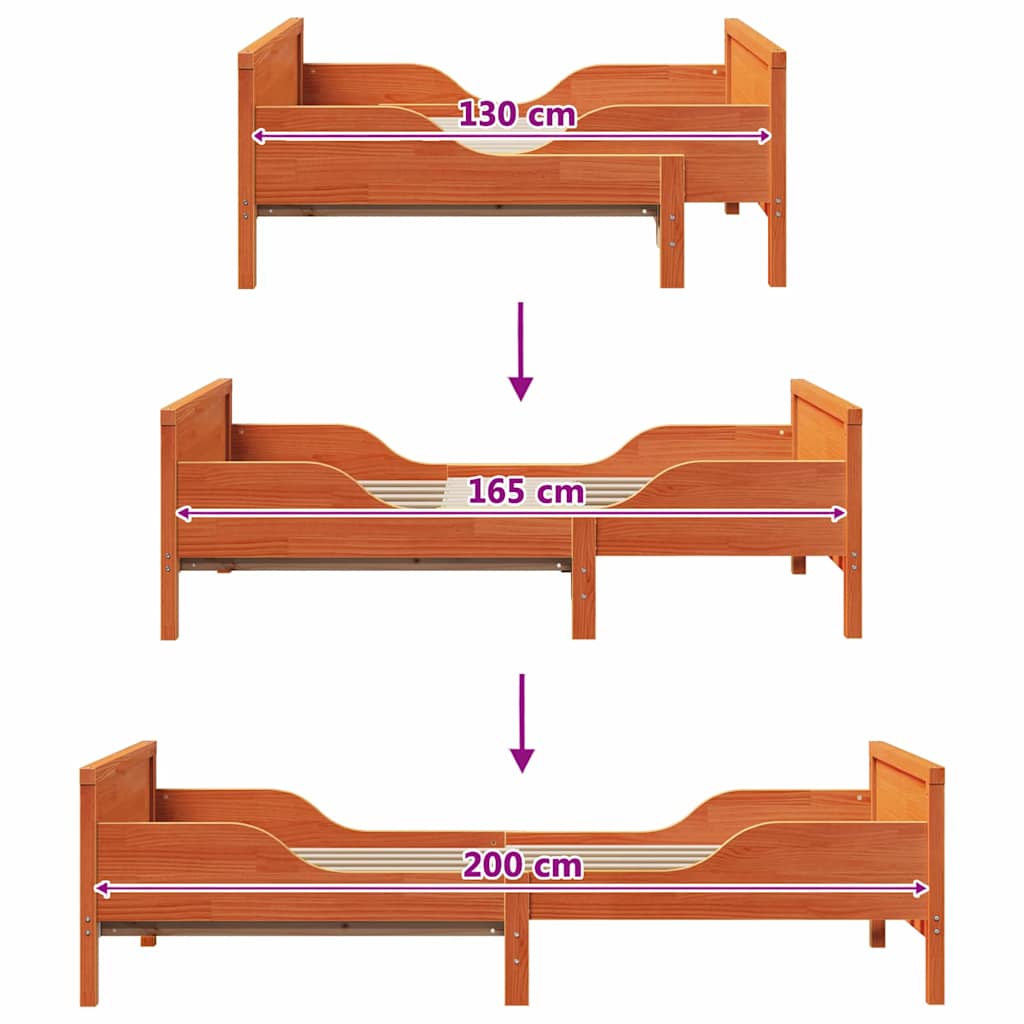 Bed Frame with Headboard Wax Brown 80 x 200 cm Engineered Wood