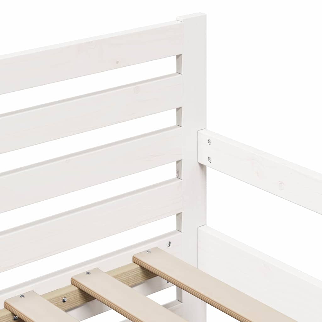 Bed Frame with Headboard White 80 x 200 cm Engineered Wood