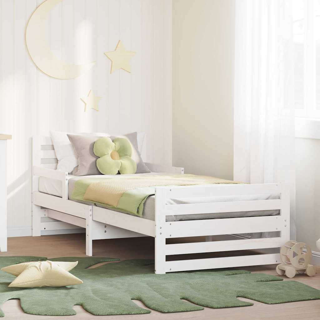 Bed Frame with Headboard White 80 x 200 cm Engineered Wood