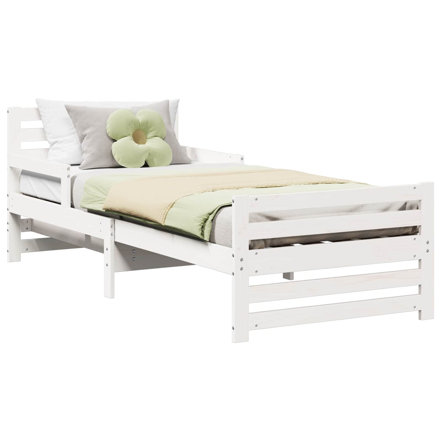 Bed Frame with Headboard White 80 x 200 cm Engineered Wood