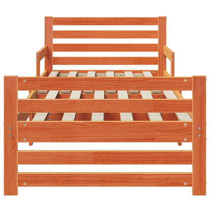 Bed Frame with Headboard Wax Brown 80 x 200 cm Engineered Wood