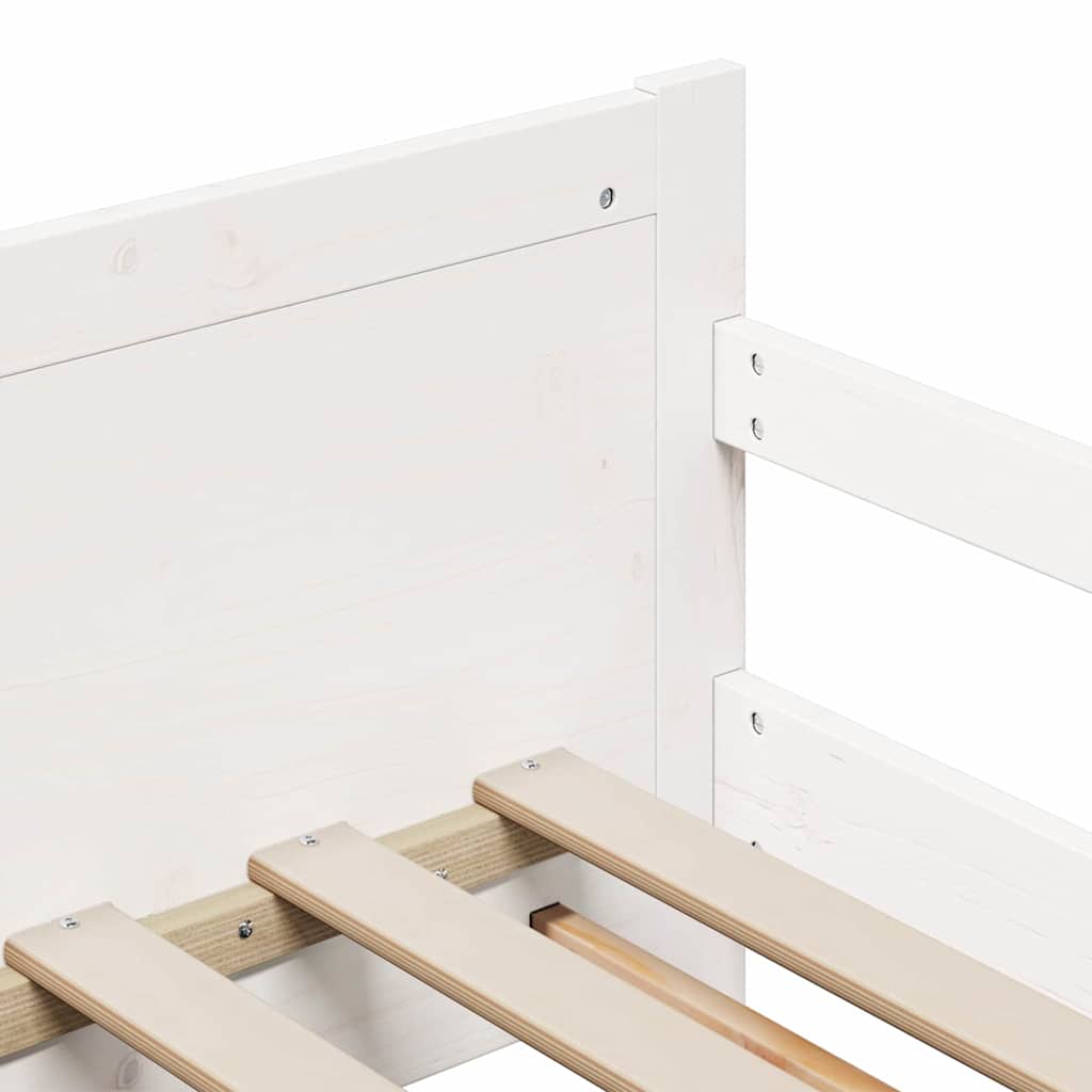Bed Frame with Headboard White 80 x 200 cm Engineered Wood