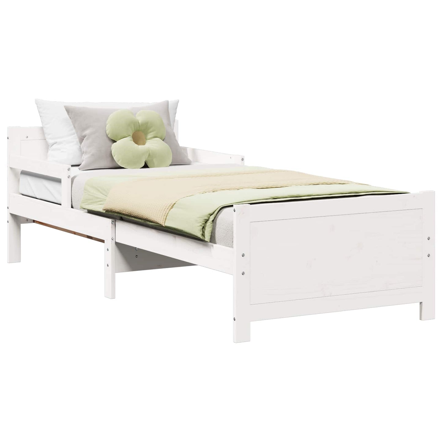 Bed Frame with Headboard White 80 x 200 cm Engineered Wood
