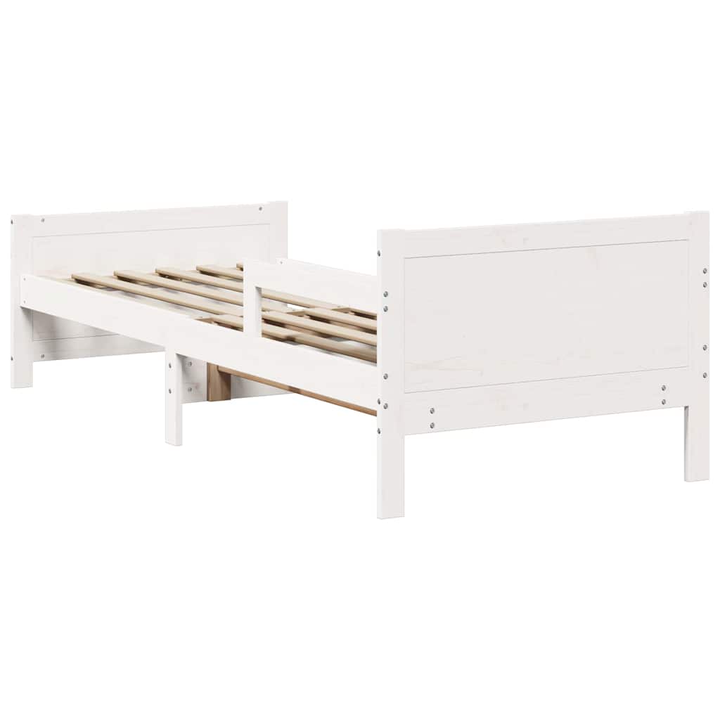 Bed Frame with Headboard White 80 x 200 cm Engineered Wood