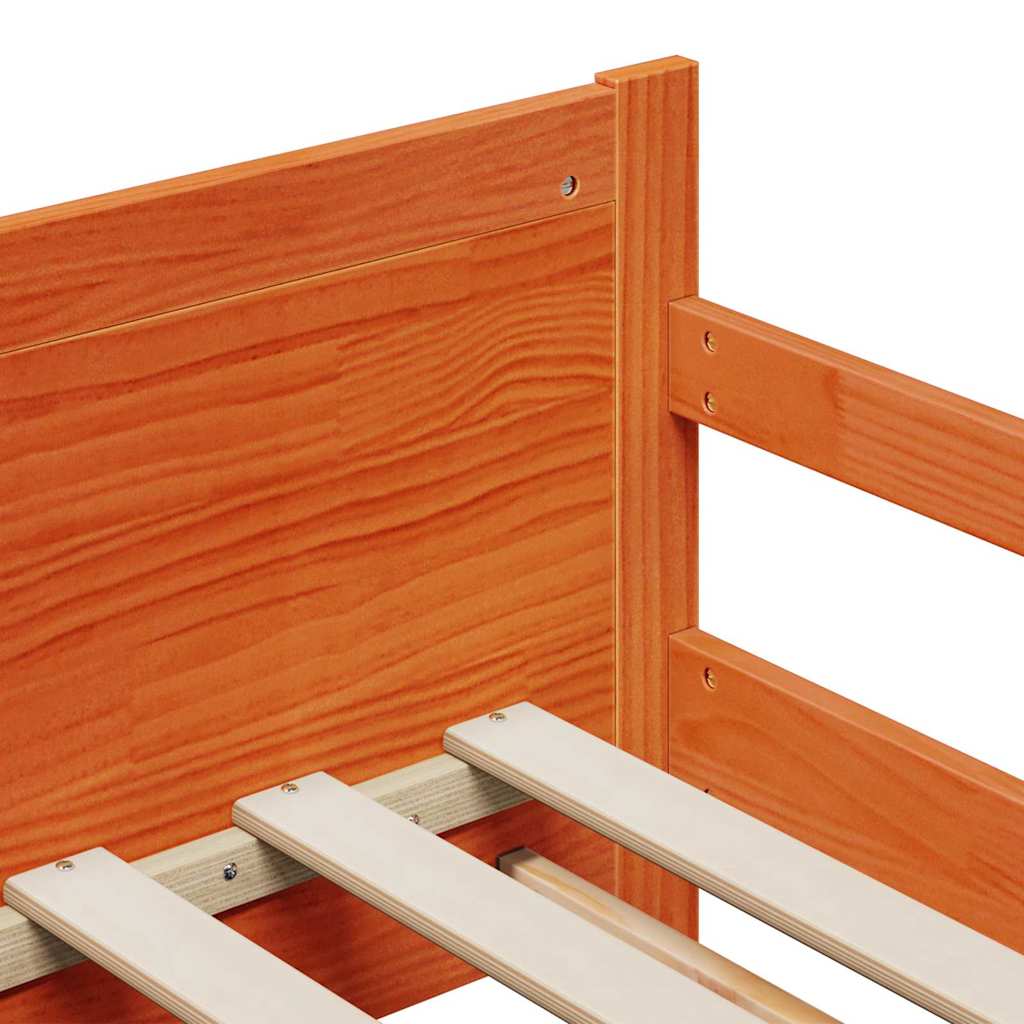 Bed Frame with Headboard Wax Brown 80 x 200 cm Engineered Wood