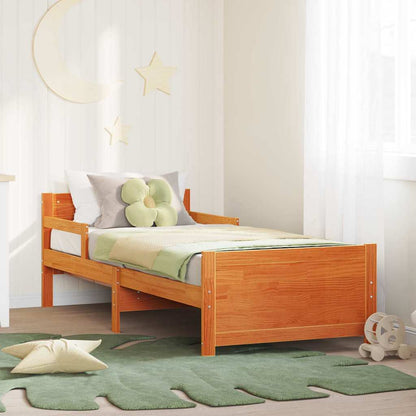 Bed Frame with Headboard Wax Brown 80 x 200 cm Engineered Wood